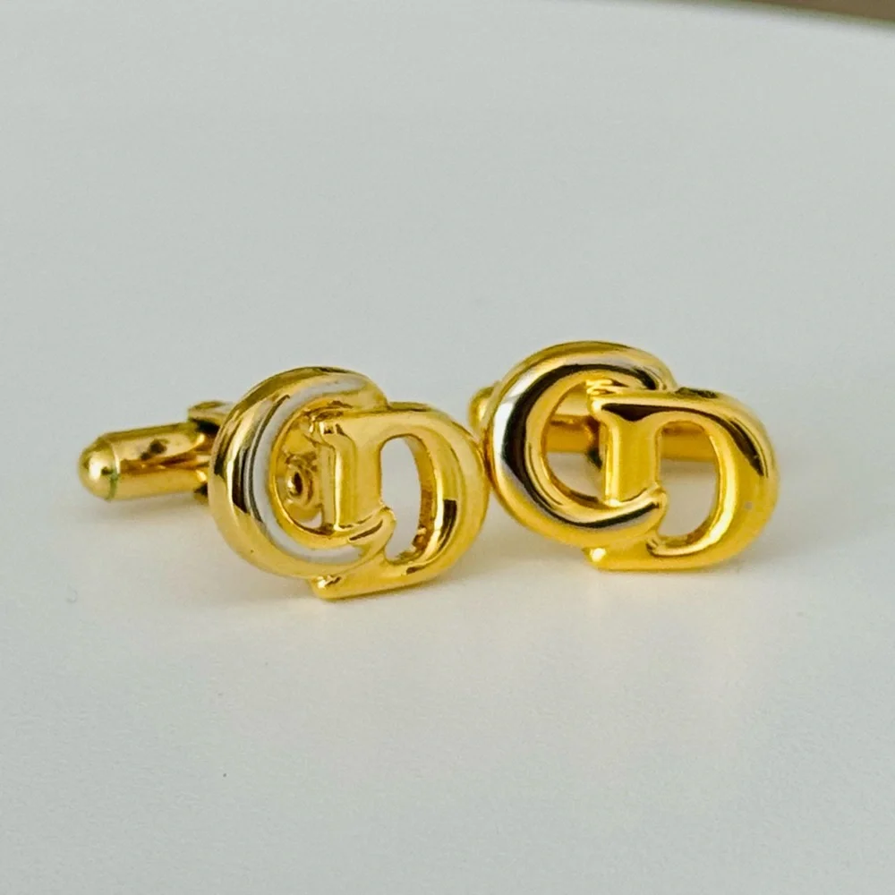Christian Dior Gold Tone Cuff Links
